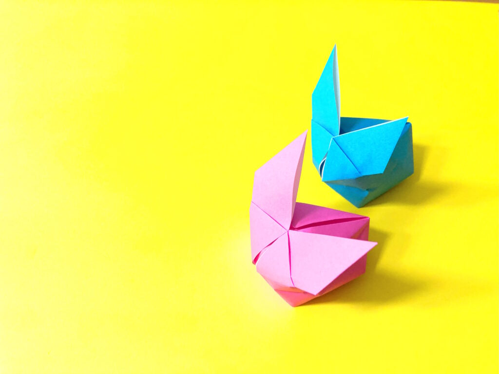折り紙　風船うさぎ・雪うさぎ（ふうせんうさぎ・ゆきうさぎ）の簡単な作り方2